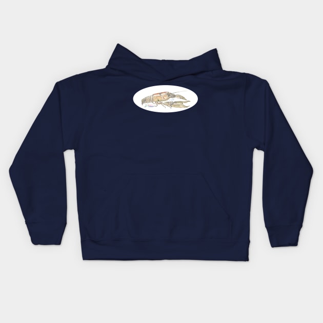 Crayfish on the catch Kids Hoodie by jellygnomes